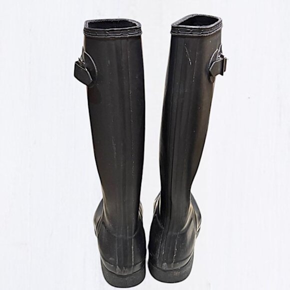 Hunter Black Tall Packable Original Tour Boots Size 7 - Picture 6 of 12